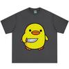 Funny Duck with Knife Graphic Print Unisex Unisex Fashion Hip Hop Shortsleeved Tshirt Summer Loose Casual Cotton Harajuku Tshirts