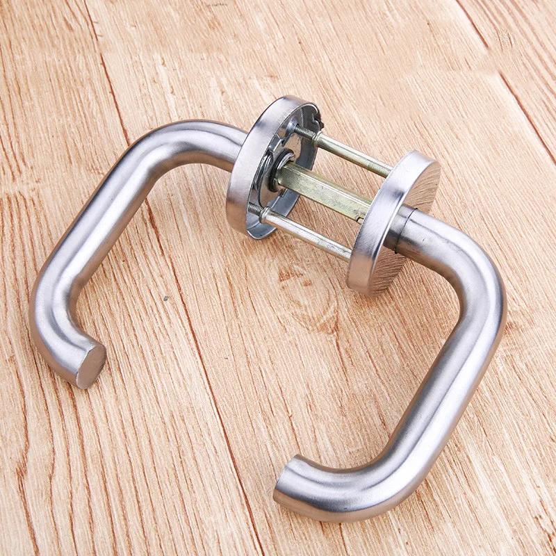 Stainless Steel Round Tube Handle door Lock Fire Exit Fire Lockset Store Entrance Lock Home Balcony Lock Hardware