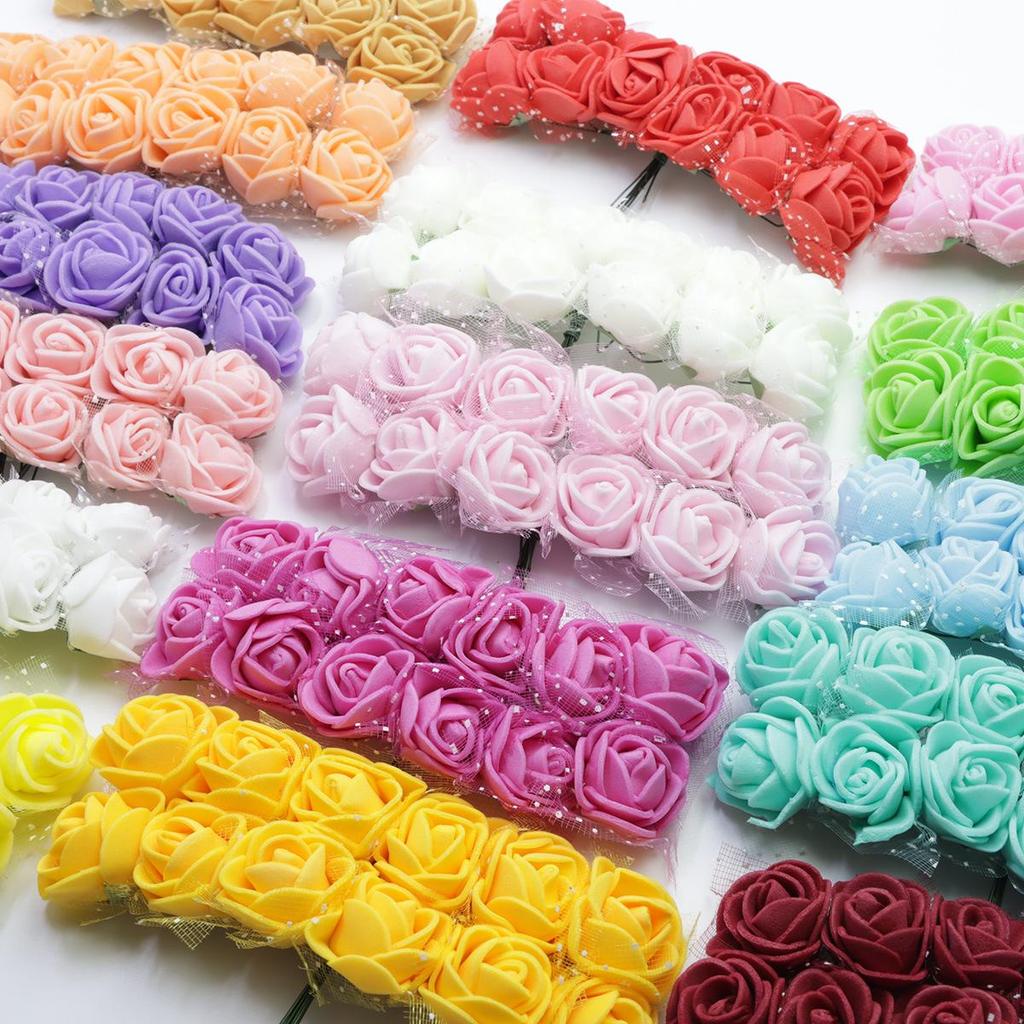 Yarn Lace Rose Flower Garland with Foam and Dried Flowers for Wedding Candy Box or Gift Box