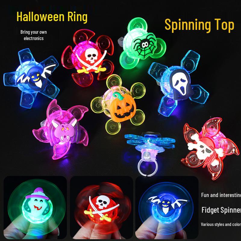 Halloween Light-Up Pumpkin Ghost Ring: Kids' Toy & Gift, Kindergarten Activity Decoration, Student Reward