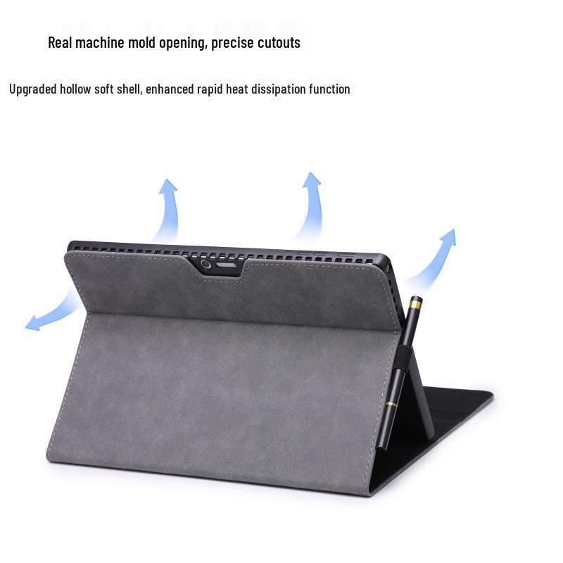Surface Pro 12 Leather Stand Case: Anti-Drop Protective Cover for Microsoft Pro 9 Tablet