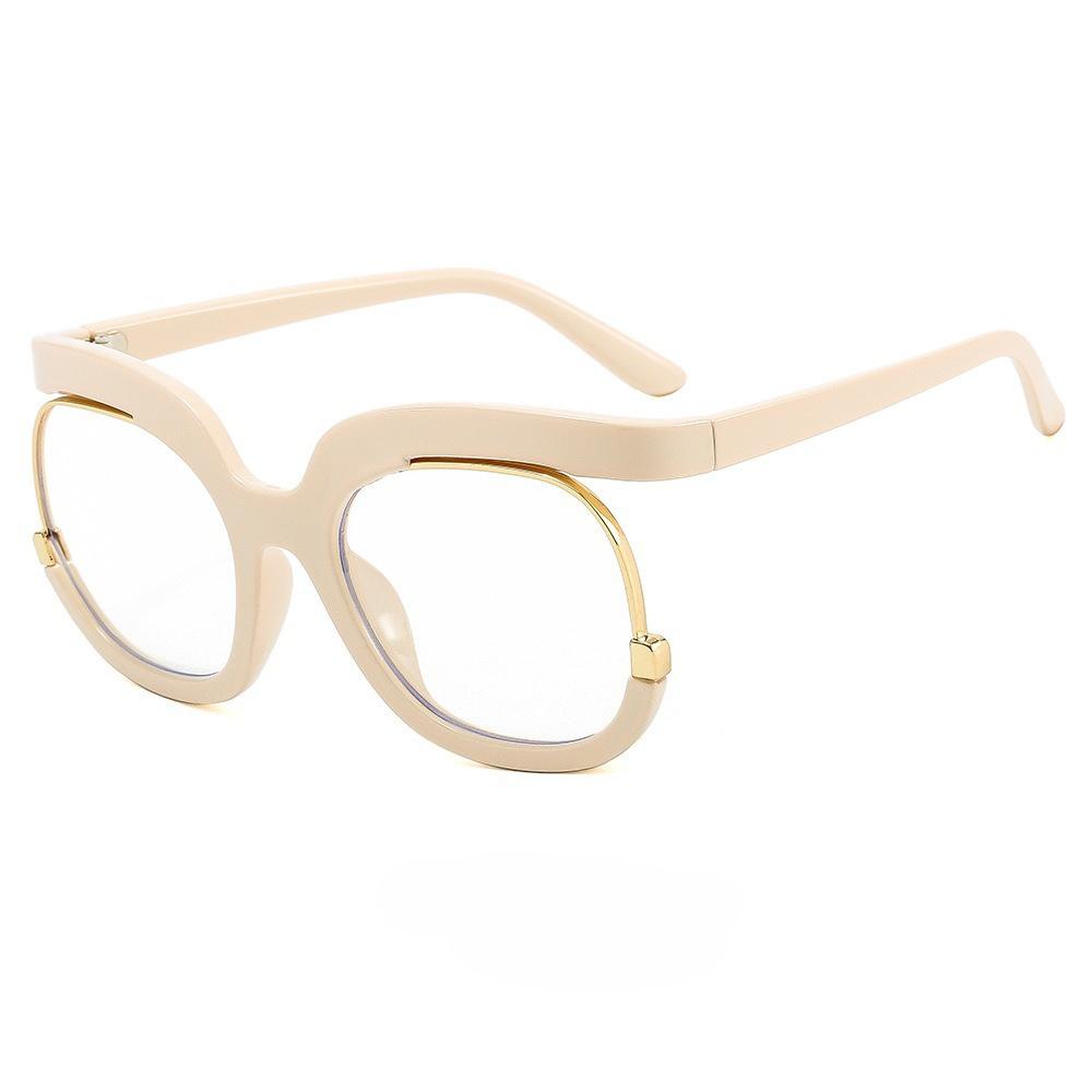 Women Oversized Reading Glasses Men Anti Blue Light Hyperopia Glasses Fashion Unique Round Frames Decorative Eyeglasses Diopter