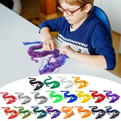 Figurines d'action de dragon imprimées en 3D Dragon articulé flexible Articulations rotatives Modèle de dragon