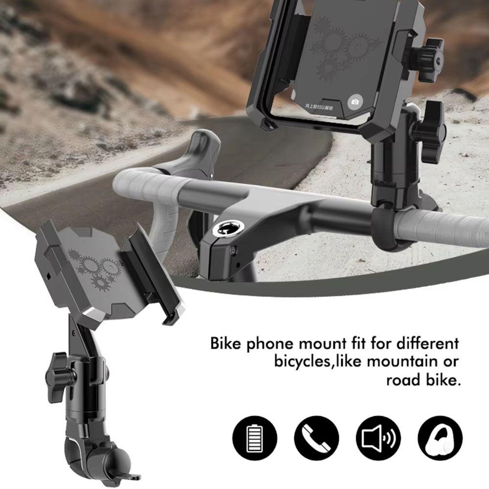 Anti-Shake Cycle Phone Holder 360 Degree Adjustable Handlebar Phone Clamp Motorbike