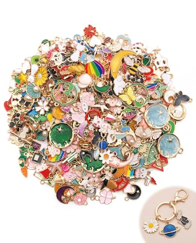 KAHZOR 50Pcs Charm Pendant Set for DIY Jewelry Making, Small Alloy Charms for Necklace Bracelet Earring Crafting