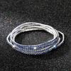 Diamond Elastic Bracelet 2mm Single Row Color Rhinestone Bracelet Women's Bracelet Women's Grab Chain Full Diamond Jewelry