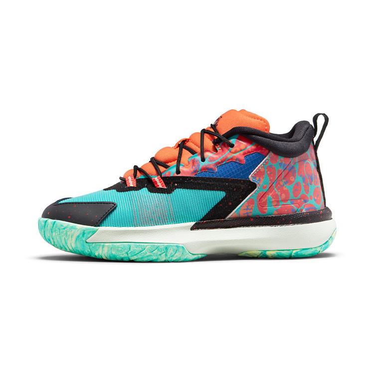new Jordan Zion 1 Zion Mid Top Performance Basketball Shoes Orange Green Children Aged 3 7 Years Old