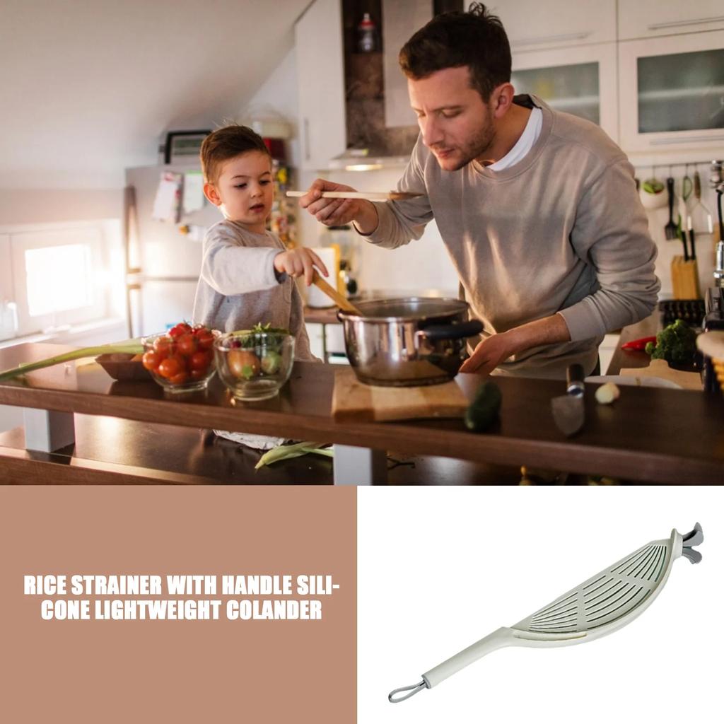New Pot Strainer Plastic Crescent Pan Strainer with Handle Silicone for Water Filters Rice, Fruit Pasta Colander Kitchen Gadgets