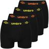 UMBRO Men' Boxer Shorts 4 Pack Cotton Panties Black Logo Size