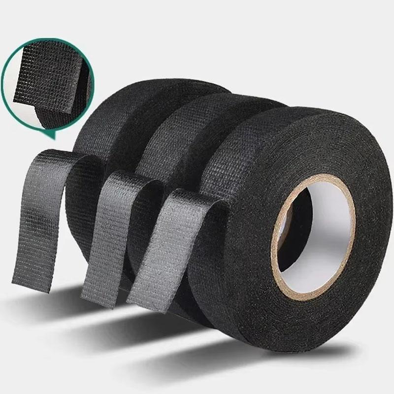 25m Electrical Tape Heat Resistant Wire Harness Bundle Insulation Auto Wiring Fabric Cloth Wrap Waterproof Cable Adhesive Tape