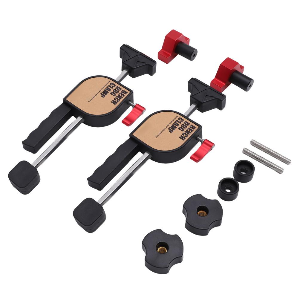 2Pcs Bench Dog Clamp Woodworking Workbench Holes Clamping Elements Adjustable Screw 19mm