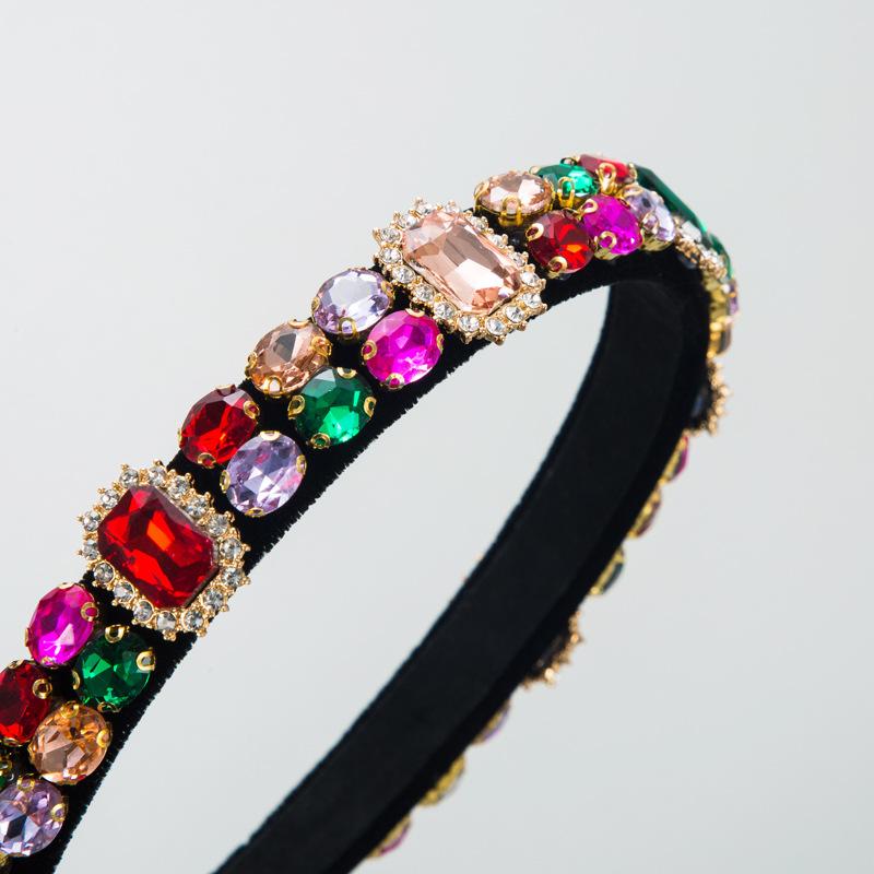 Temperament Hair Band Women Full Diamond Baroque Inlaid Headband