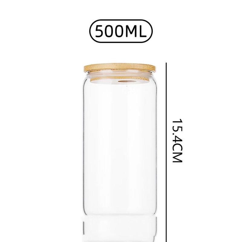 

ZISIZ 16oz Glass Beverage Cup with Lid and Straw