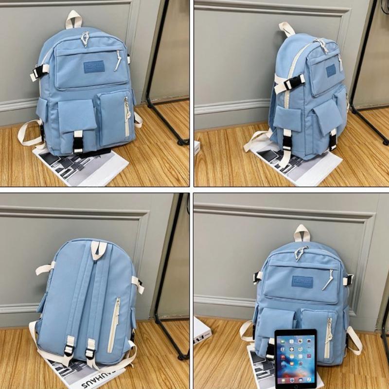 Canvas Women's Backpack Students School Bags for Girls Teenager Cute Multi-pocket Schoolbag Rucksack Handbags Laptop Backpack