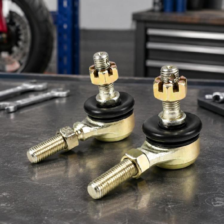 110-250cc Steering Ball Joint Replacement Set for Go Kart Front End Service, 10mm Main Pin Hole, 28mm Threaded End Length, Pair for Linkage Repair