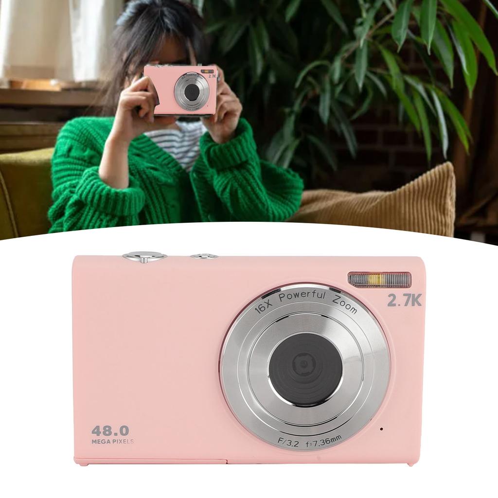Digital Camera 2.7K 48MP Portable Vintage   Camera Auto  Camera with 2.8inch   Screen for Students Adults Girls
