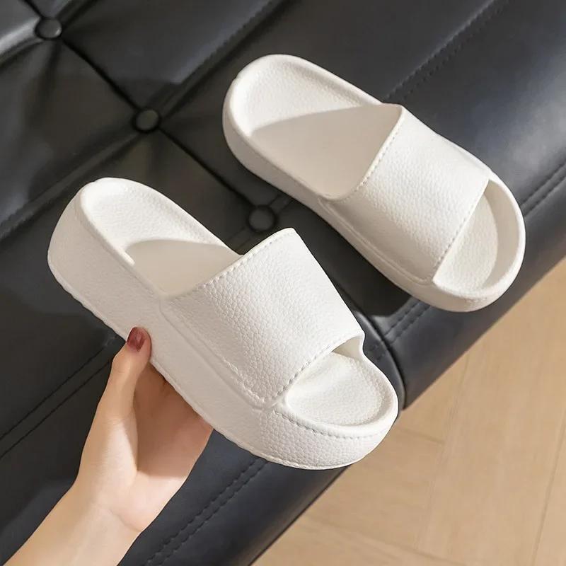 Fashion Summer Thick Platform Women Slippers Indoor Home Casual High Heel Flip Flops Outdoor Wear Ladies Fashion Slides Shoes