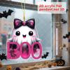 Halloween New Funny White Ghost 2D Flat Acrylic Backpack Pendant Halloween Ghost Acrylic Decoration for Offices House
