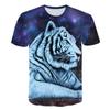 Men O Neck Short Sleeve Tops Man Tiger Animal Pattern Summer 3D Digital Print T Shirt Plus Size