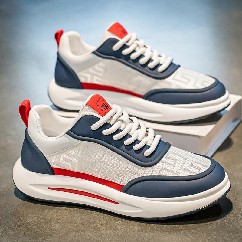 

Men s shoes new spring and summer breathable ice silk mesh casual board shoes light soft sole low top white shoes men 44