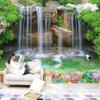 Photo Mural Landscape Waterfall Mountain Flower 3d Stereo Wallpapers Wall Mural Living Room Bedroom Home Decor