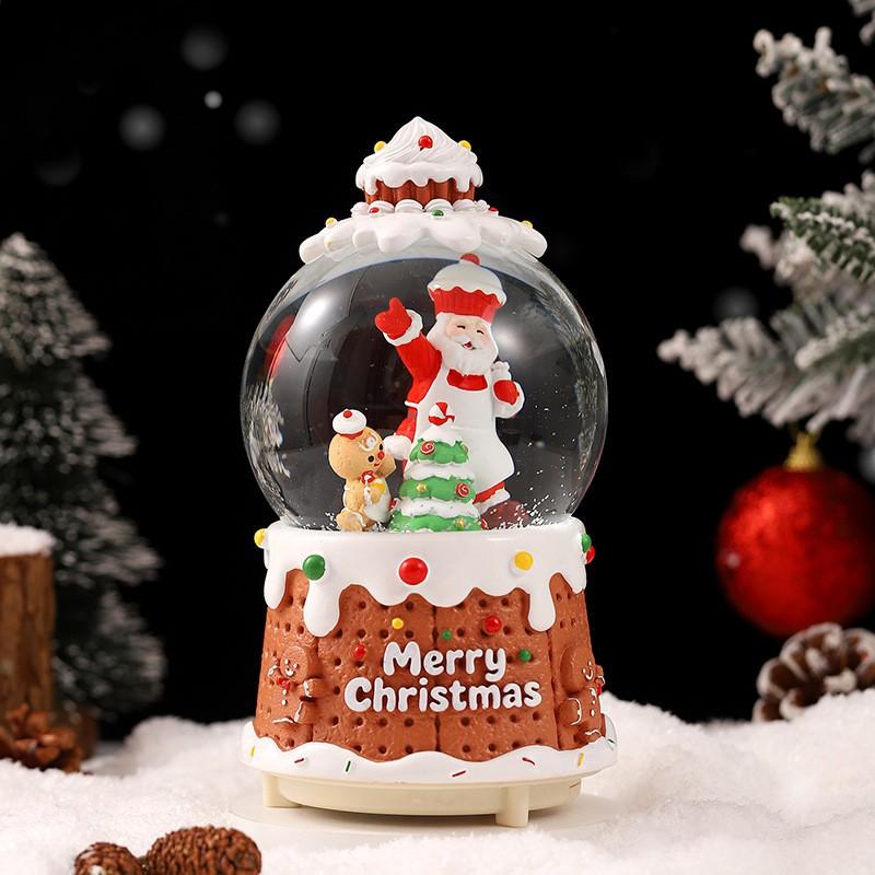 Drehende Karussell-Spieluhr mit Schneekugel-Effekt Kindergeburtstagsgeschenk Dekorative Harz-Musikinstrument Spielzeug