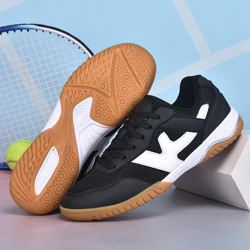 

Удобные и универсальные, легкие и дышащие теннисные туфли, обувь для бадминтона для студентов, нескользящая и износостойкая, амортизирующая и с отскоком 46 чёрный