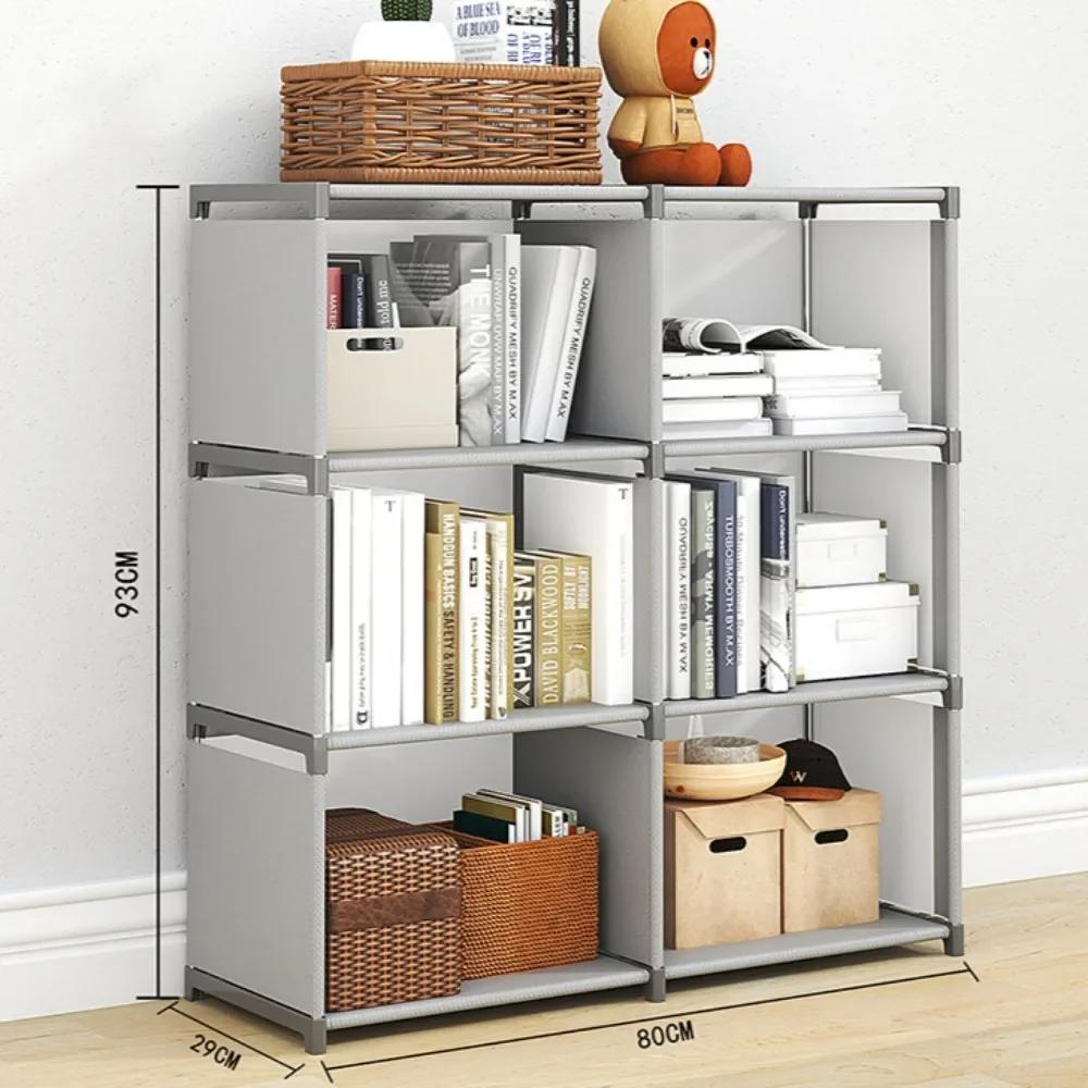 DIY Bookshelf Multi-layer Book Organizer Debris Rack Shelf Home Decor Storage Locker Portable Multi-layer Easy Assembly Bookcase