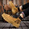 Herren High Top Freizeitstiefel Frühling und Herbst neue Outdoor-Arbeitsstiefel atmungsaktiv weiche Sohle rutschfeste Lederstiefel mit dicker Sohle