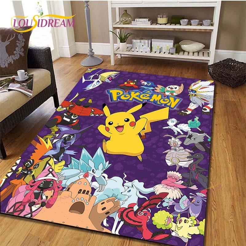 Pikachu Anime Pokemon Carpet Kids Carpets Living Room Tea Table Mats Bedroom Rug Washable Floor Mats Household Area Mat Dinosaur Rug