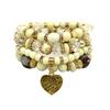 Bracelet Bohemian Ethnic Style Multi-Layer Bracelet Peach Heart Beaded Women'S Glazed Jewelry
