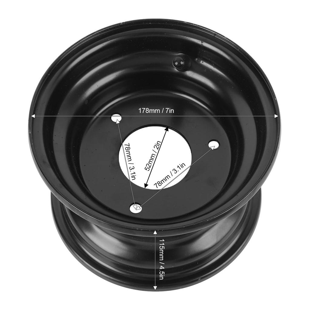 145/70-6 Go Kart Wheel Rim 3 Holes 6 Inch Aluminum Alloy Enhanced Traction Stylish Look For ATV Quad Dirt Bike Ride On Mower