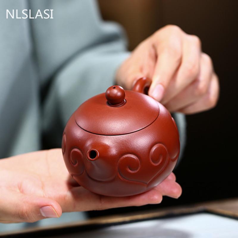Yixing Raw Ore Xishi Tea Pots Handmade Purple Clay Teapot Dahongpao Beauty Kettle Chinese Tea Ceremony Gifts Tie Guanyin 230ml