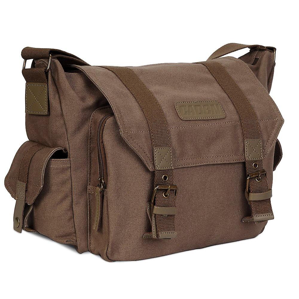 

Сумки через плечо для зеркальных камер Caden, холщовая сумка-слинг большой вместимости для Nikon, Canon, Sony, для объектива, кабеля, штатива, органайзер для путешествий на открытом воздухе коричневый