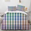 Plaid Duvet Cover Queen Bedding Set for Boys Girls Kids Women Men Modern Geometric Colourful Grid Plaid Polyester Comforter Set
