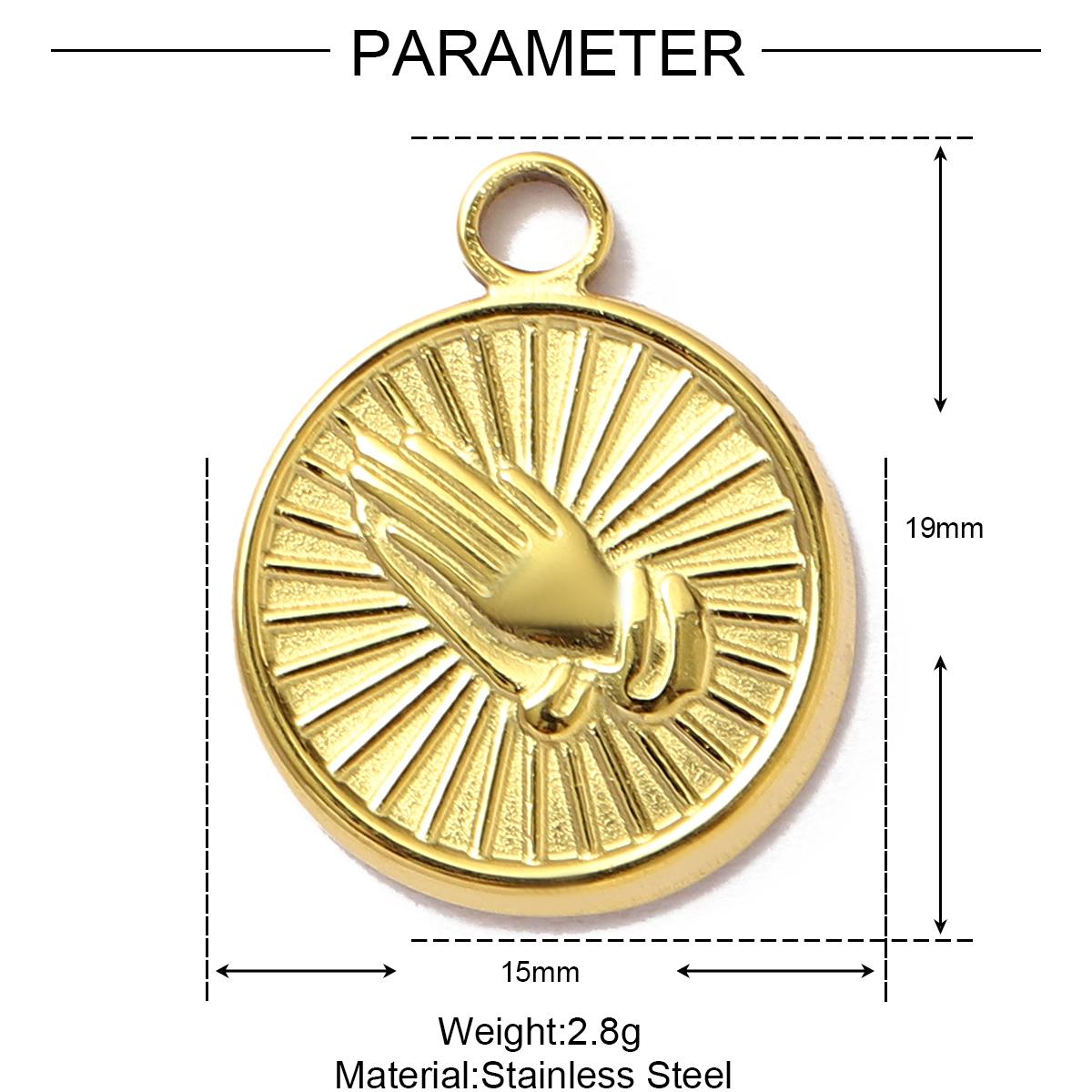 

5pcs/Lot Fashion Sun Round Necklace Pendants Stainless Steel Love Heart DIY bracelet Charms Women s Star Moon Jewelry