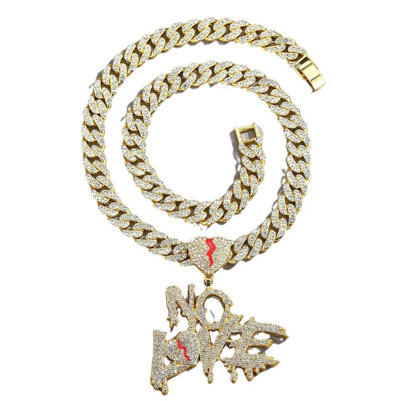 Store Manager Recommends: NOLVE Personalized Heart Pendant with Rhinestone Inlaid Cuban Chain