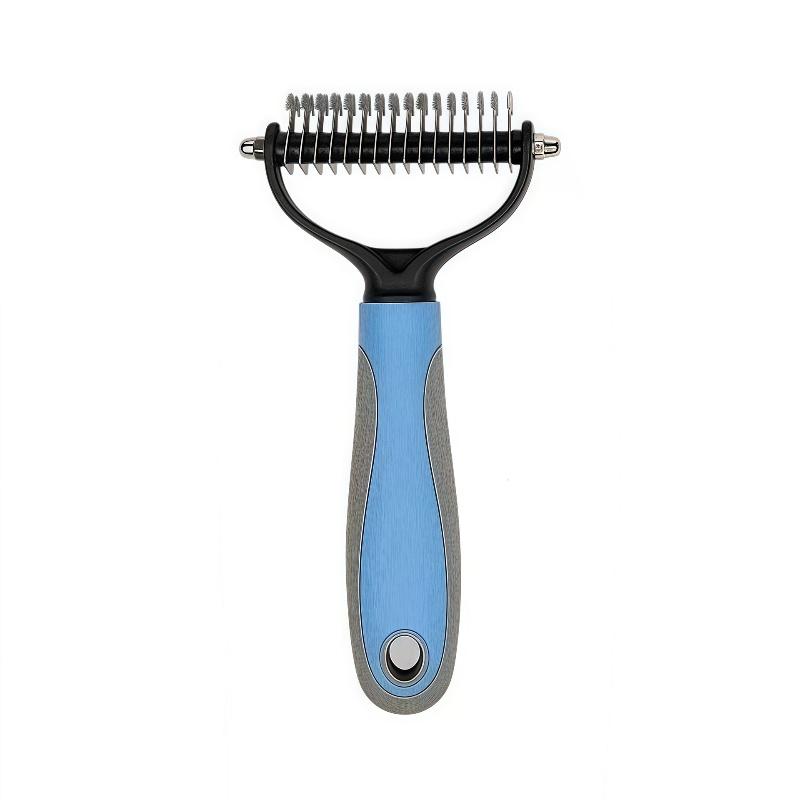 Double Sided Stainless Steel Pet Deshedding Brush Dog Grooming Comb for Shedding And Dematting - Efficient Pet Care Tool