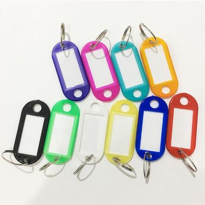 Einfachheit 10 Farben Geschenke 10pc Etiketten Kunststoff Schlüsselanhänger Gepäck ID Tags Schlüsselring Hotels