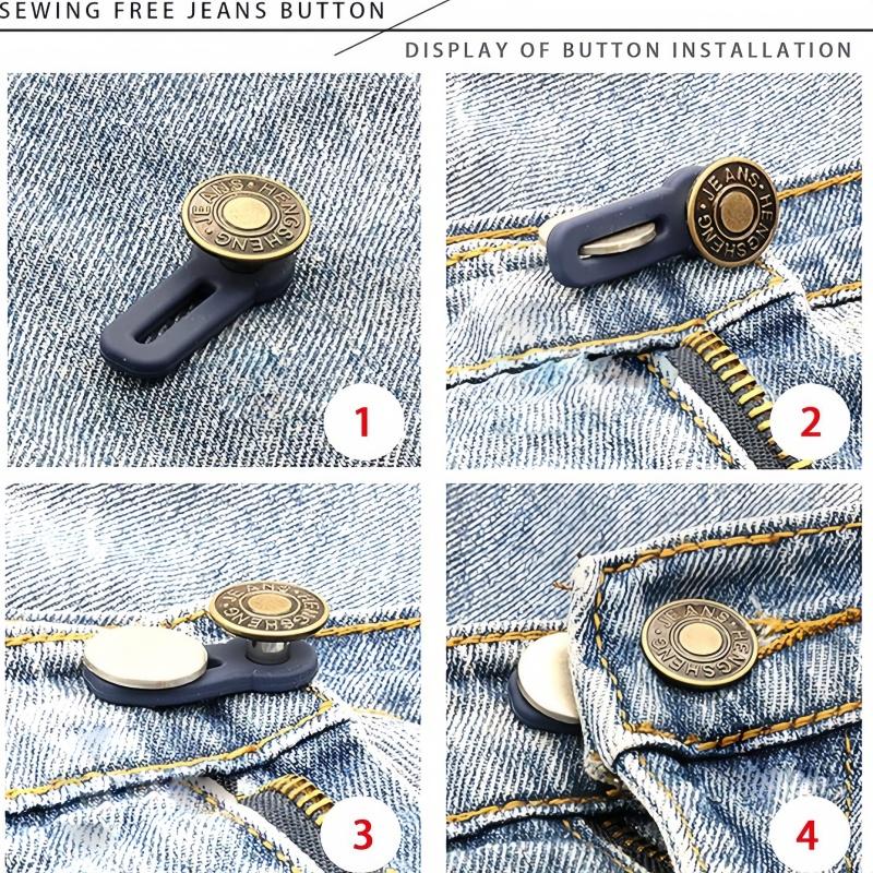 10 Pcs Retractable Buttons For Men Or Women,No Sewing Pants Waist Expander For Jeans Collars Cuffs(10 Styles)