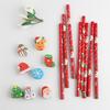 12 pcs Christmas themed Pencils with Eraser Cartoon Design Safe Ideal Christmas Gift for Kids Adults Office School Stationery