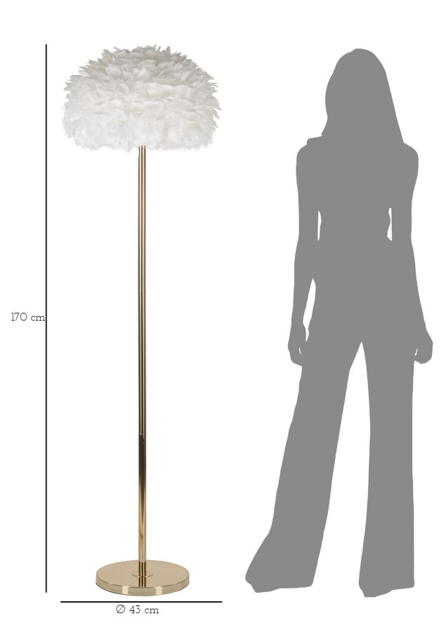 Floor Lamp Feathers Slim White Cm Ø 43X170