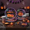 Eco-friendly Halloween Party Dinnerware Kit Disposable Paper Plate Cup Napkins Dinning Table