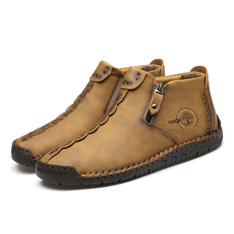 

2025 large size men s shoes autumn and winter men s medium help Martin boots handmade outdoor casual short boots men s versatile leather shoes men 48