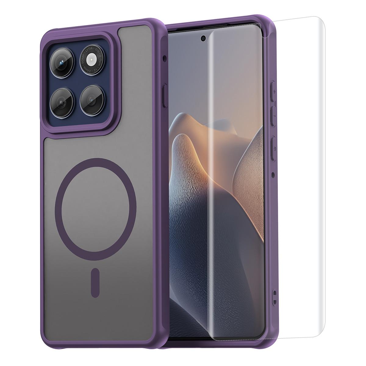 

ENKAY HAT PRINCE For Motorola Edge 60 Pro 5G Magnetic Case with Hydrogel Film PC TPU Matte Phone Cover