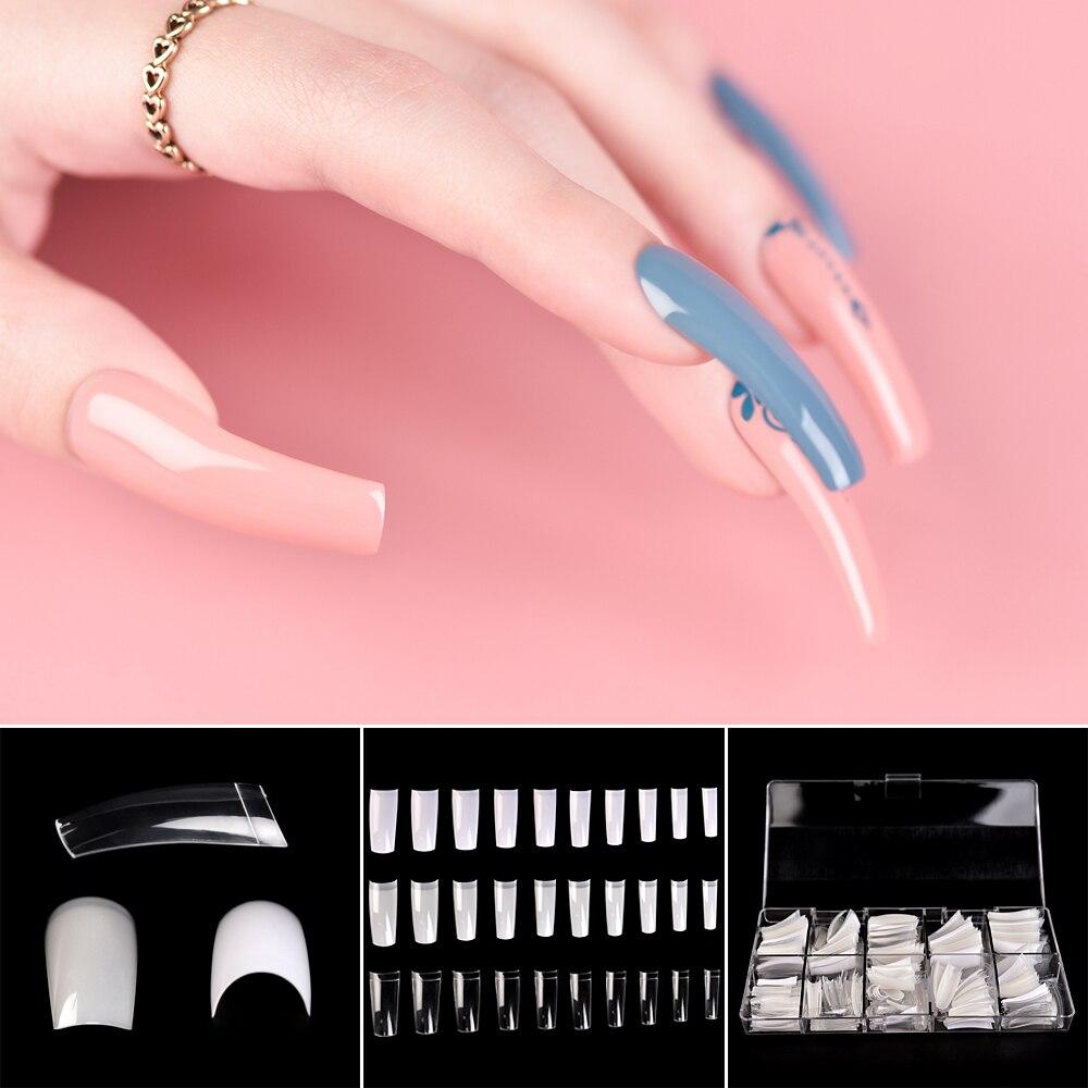 kads 500pcs French Acrylic Nail Tips 3 Colors/Box Fake Nails Clear Half Cover Artificial False Nails Half Tips Box DIY Nail Art