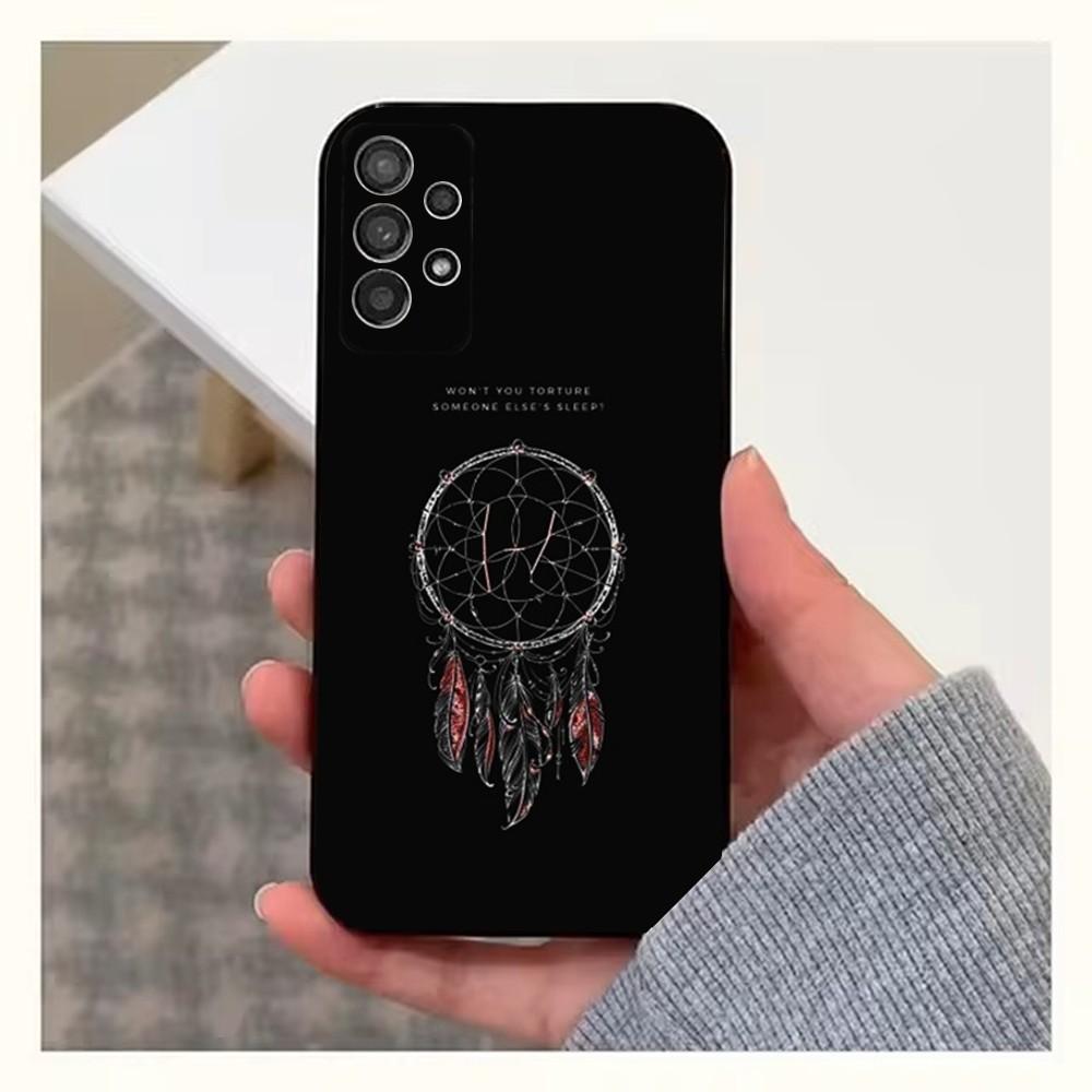 Dreamcatcher Feather Phone Case For Samsung S25,S24,S23,S22,S20,S21,S10,Ultra,Plus,Lite,FE,Soft Silicone Black Cover