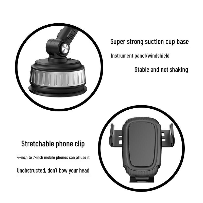 Universal Car Phone Holder with Suction Cup for Windshield & Dashboard