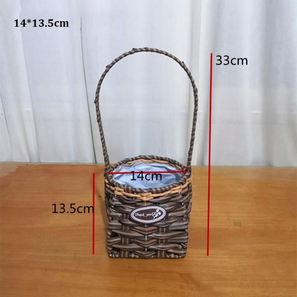 Handwoven Imitation Rattan Storage Baskets Restaurant Serving Tabletop Display 1