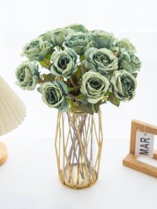 Artificial Flowers Silk Roses Bouquet For Wedding Home Table Decor Manual Flowers Arrangements Vase Filling Decorative Products
